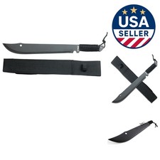 JM-021 Modern Full Tang Machete, 21-Inch Black Blade, Cord Wrapped Handle