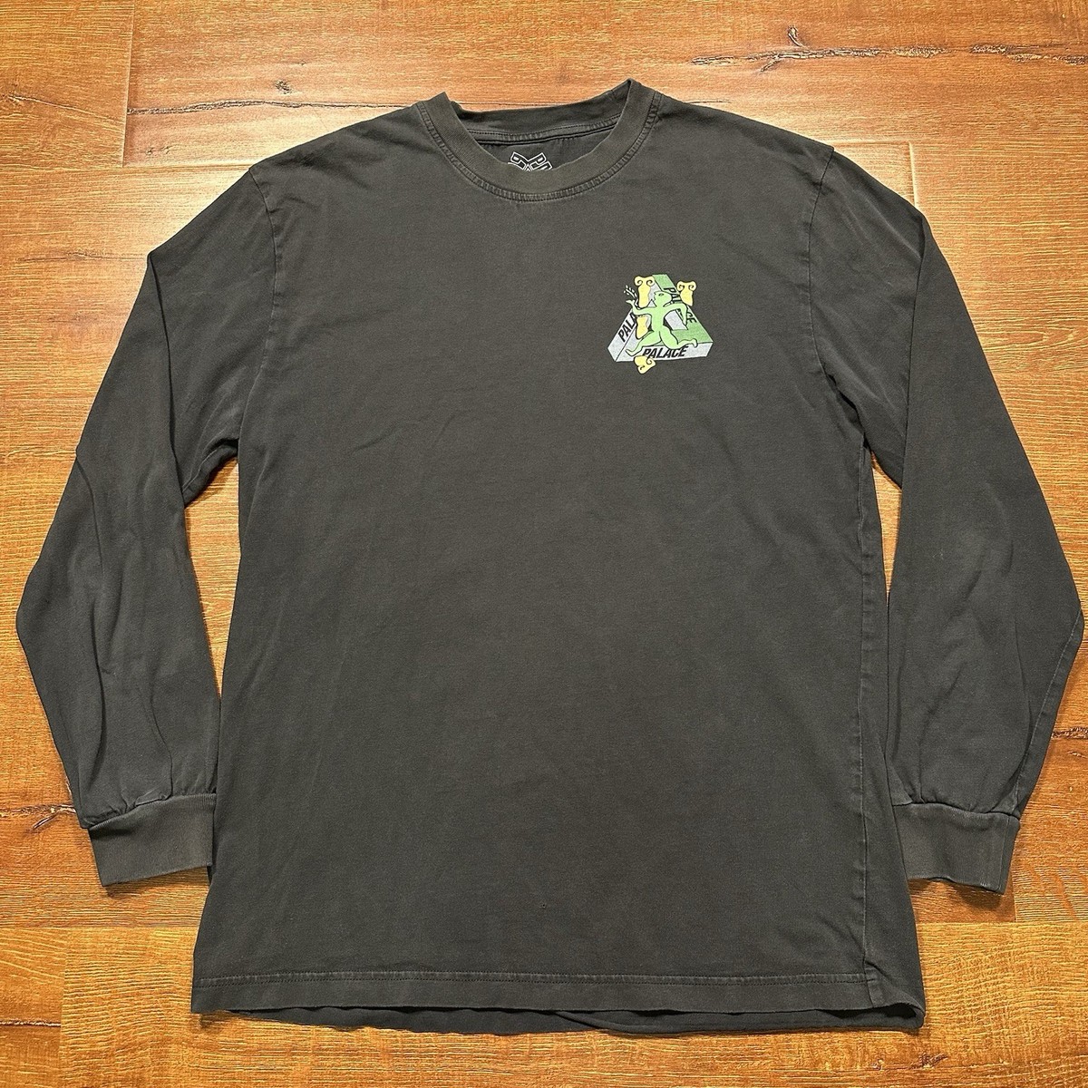 Palace Skateboards Long Sleeve T Shirt Mens M Black Running Man