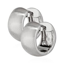 Paar 925er Sterlingsilber Klappcreolen Ohrringen 14mm matt anlaufgeschützt 4812