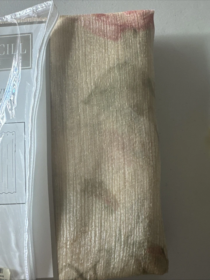 Cortina de Ducha Croscill Antigua Rosa Tela Floral Hecha en EE. UU. Bronceado Borgoña Foto 2 de 4