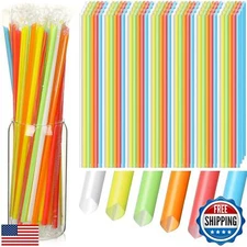 Gerrii 1000 Pcs Multicolored Individually Wrapped Straws 10" Extra Long 6 mm 
