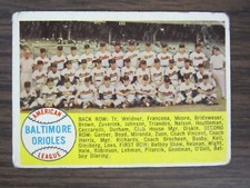 1958 Topps # 408 Baltimore Orioles Team Card