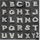 Alphabet letter alloy Pendants charm for necklace bracelet crystal 14mm UK