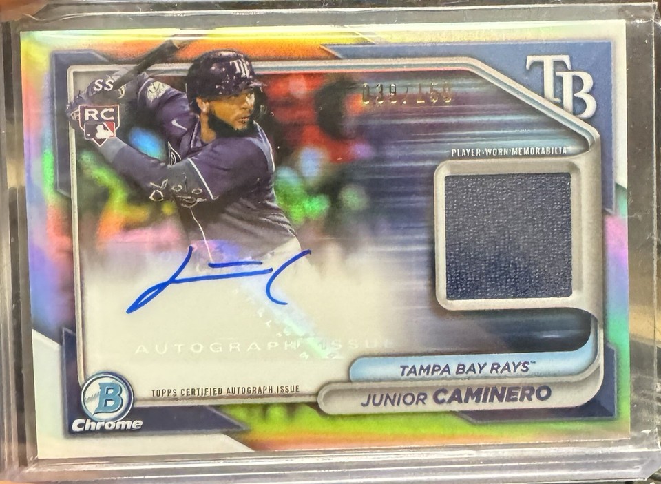 2024 Topps Chrome Sapphire JUNIOR CAMINERO RED 5 —JUNIOR CAMINERO AUTO