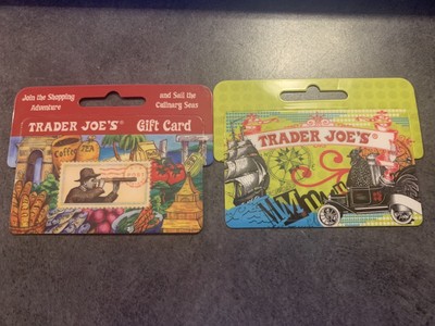 TRADER JOE'S Gift Card - LOT of 2 - Sail The High Seas, Old Car - No Value- | eBay