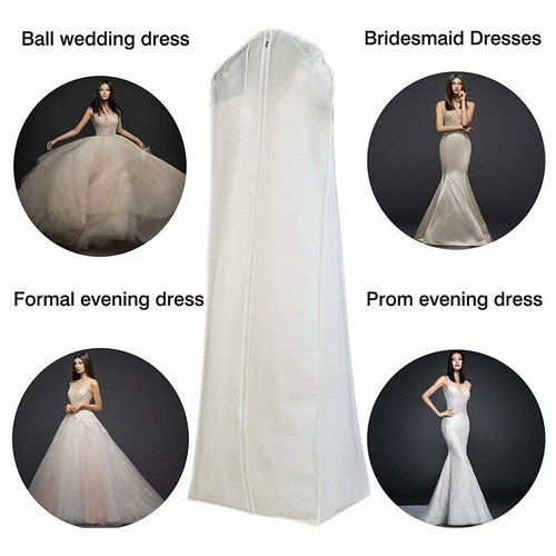 White Extra Large Wedding Dress Bridal Gown Garment Breathable Cover Storage Bag - Picture 4 of 12