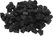 125 Pcs Black Silicone Ethernet Hub Port RJ45 Anti-Dust Cover Cap Pro...