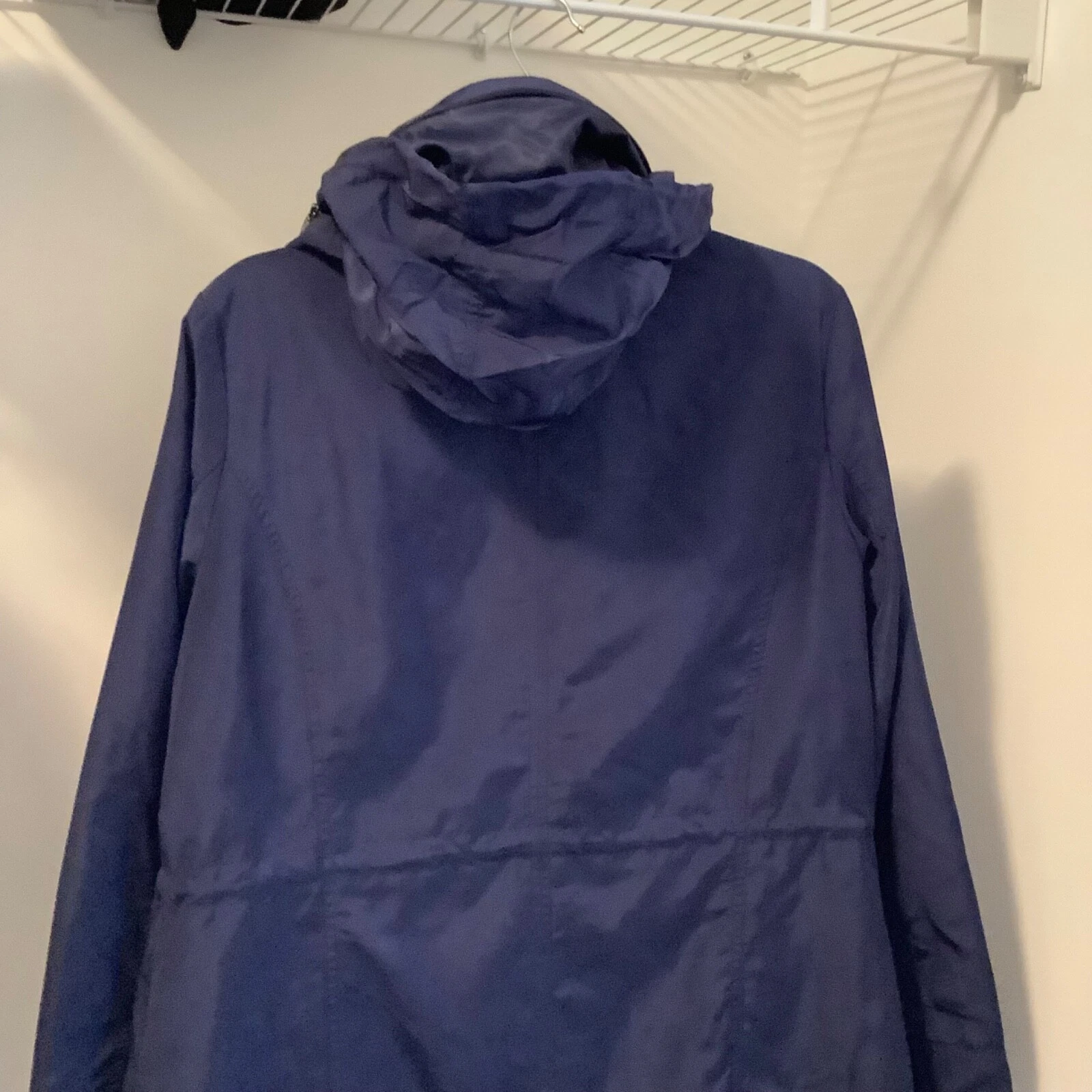 Giacca antipioggia donna Michael Kors blu tasche a scatto zip Taglia Large