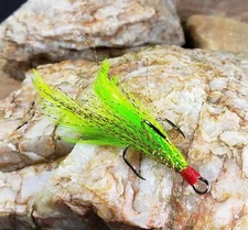 6 Feather Flash Mustad Nickel Dressed Treble Hook 1/0 DIY Spinners/Lures 3" Long