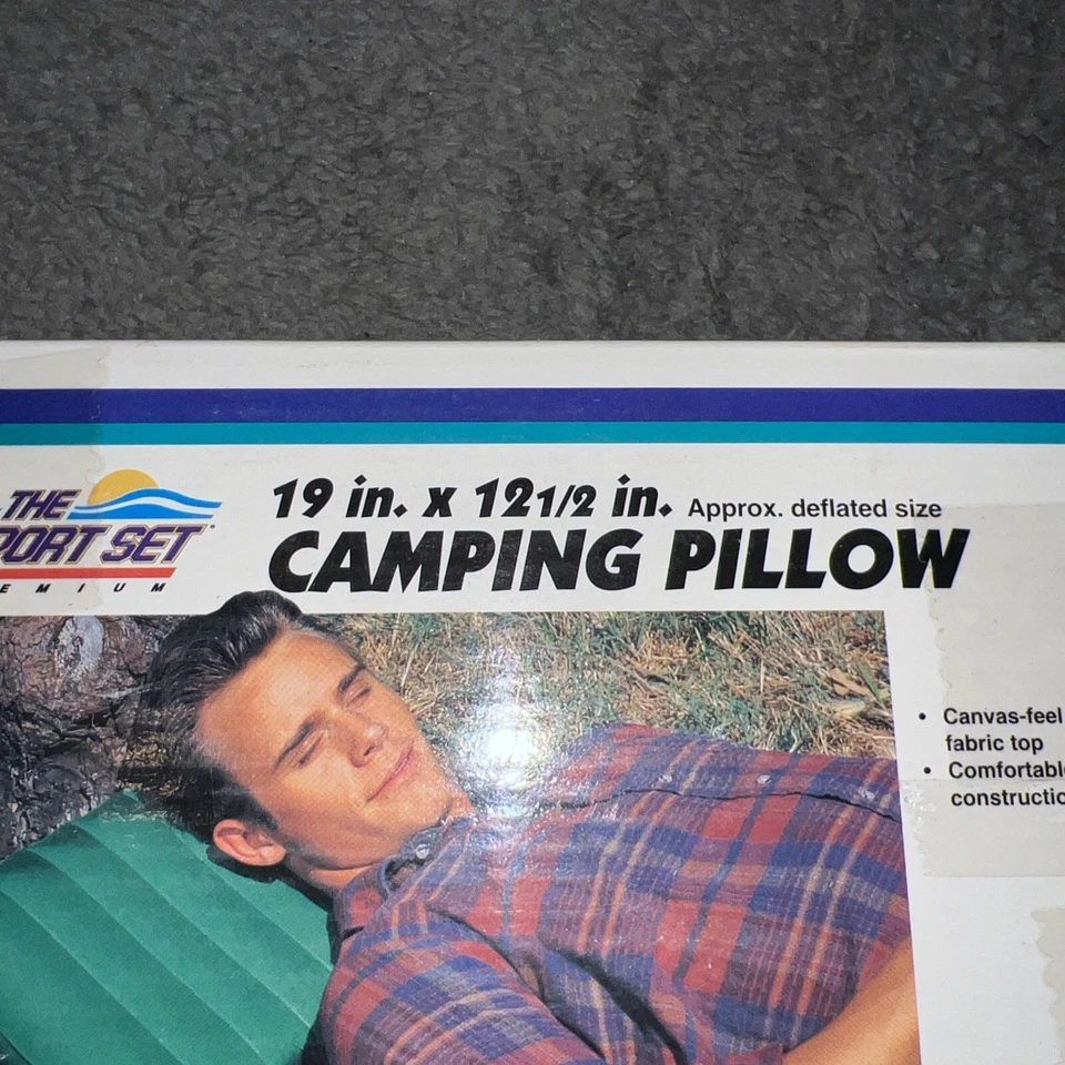 Vintage Intex Inflatable Camping Pillow The Sport Set - Fabric Canvas Feel NIB - Image 3 of 4