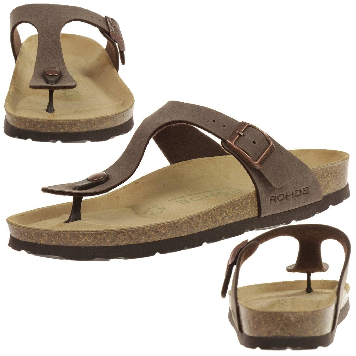 Rohde Verona Ciabatte Donna In Softino - Con Plantare In Pelle E Sughero, Zeppa 45mm, Con Fibbia Regolabile, Comode E Fashion