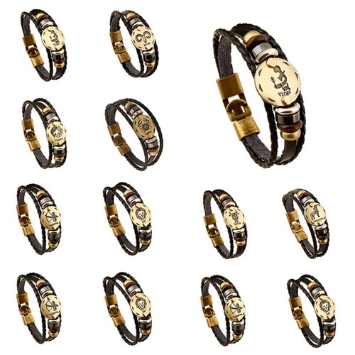 Männer 12 Zodiac Vintage Armband Mode Legierung Armband mit Sternbild - 第 6/11 張圖片