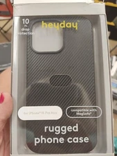 Heyday Rugged Phone Case for Cell phone - Black. iPhone 15 Pro Max