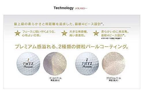 Pelota de Golf BRIDGESTONE PHYZ Premium 1 Docena 12 Piezas Oro Perla PMGX Hoyuelos 302 Foto 4 de 4