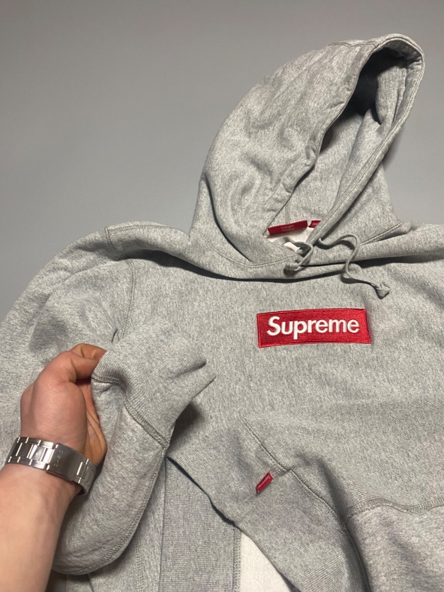 Supreme box Logo Hoodie Grey Sweatshirt M Medium FW16