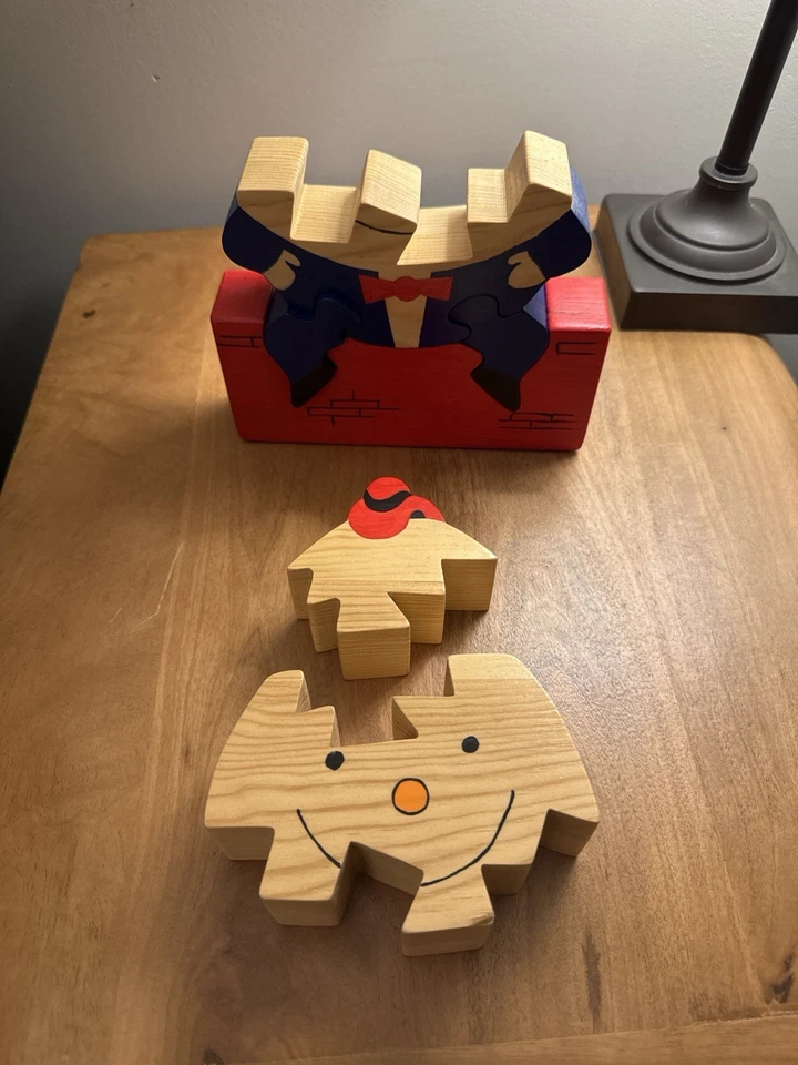 Humpty Dumpty Wooden Puzzle 6 Piece Stacking Toy 9” Tall x 7” Wide Vintage - Image 4 of 4