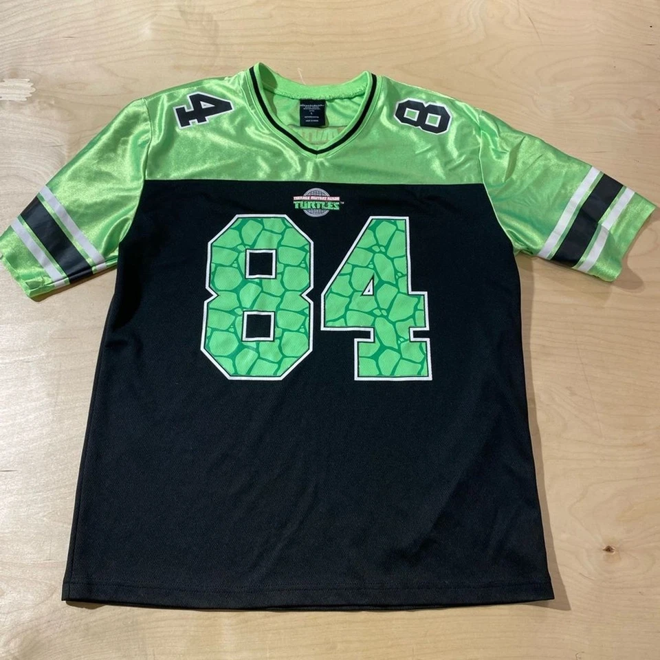 Nickelodeon 忍者神龟绿色和黑色球衣运动上衣大号 (MG) — 第 3/4 张图片