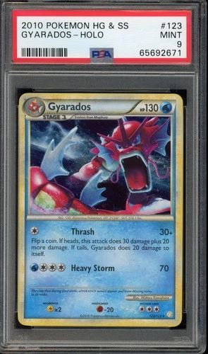 2010 Pokemon Heart Gold Soul Silver Gyarados Holo Rare 123/123 PSA 9 MINT