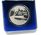 1974-1999 Hawaii Silver 999 1 oz Aloha Waikiki Dala & Original Box & COA