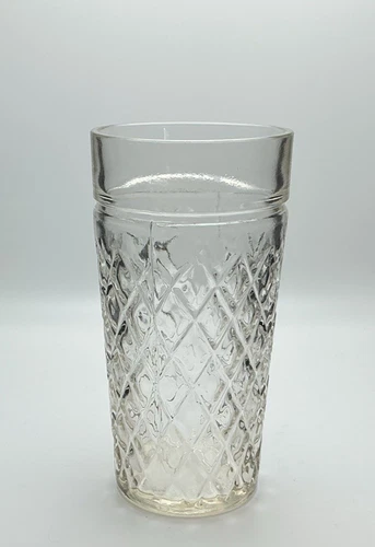 Vintage Anchor Hocking Quilted Diamond Iced Tea Tumbler 6"