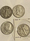 a Lot of Half Dollars 1941 Walking Liberty.1961-D Franklin.1941 Walking. 1968-D