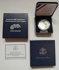 2007 JAMESTOWN 400th Anniversary $5 Commemorative SILVER Coin BU PROOF