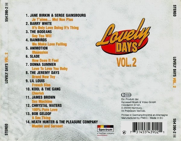 Various Artists Lovely Days Vol. 2: Sexy Nights CD Deutschland Spectrum 1998 - Bild 2 von 2