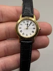 VTG 1999 Seiko V701-2J30 Ladies Roman Numeral Gold Tone Quartz Watch Excellent