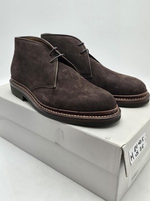Heschung Genet Hydrovelours Chukka Boots Mens Size 7.5 Brown Suede Ankle New