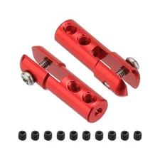 2Pcs Metal Clevis M2 Thread Aluminum Alloy Clevis Servo Horn with Screws,Red