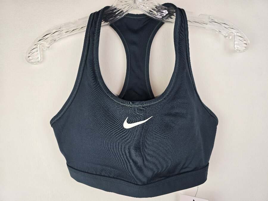 NIKE Sports Bra Women's Size Small Dark Green Padded DRI-FIT Swoosh NWT!-image