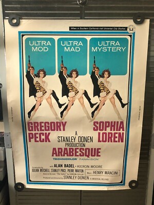 Vintage Arabesque Original Movie Poster Gregory Peck Sophia Loren 1966 ...