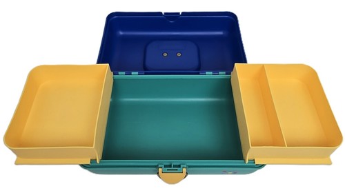 Vintage 80s/90s Caboodle #2602 Blue Aqua & Yellow USA - Picture 10 of 13