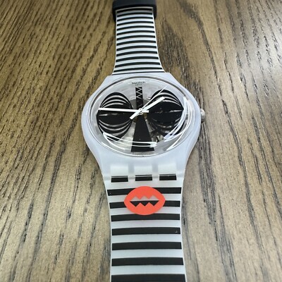 NEW✓ LIMITED✓ Swatch MASKARA Skeleton Clear Dial Silicone  display picture 1