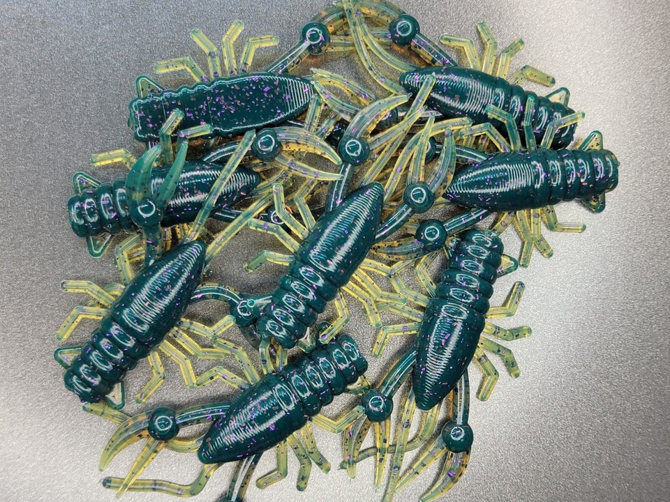 30 Leurres Souples Hooked Baits Mini CRAW - Chartreuse, Imitation écrevisse 1 Pouce Pour Panfish