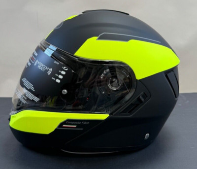 Caberg Levo Motorradhelm Prospect Matt Schwarz Fluo Gelb Flip Up Large
