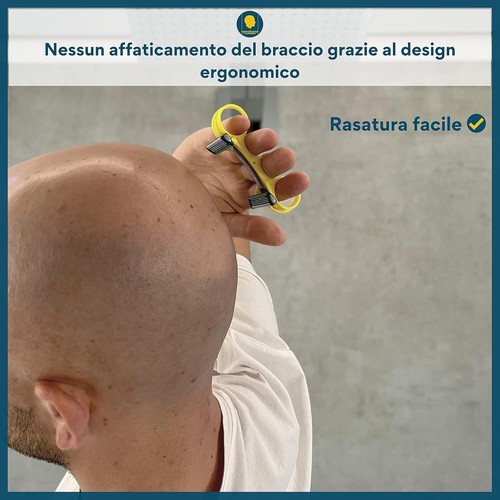 twinshaver rasoio per la testa + 4 lame di ricambio, protezione tagli & (N5e - Foto 4 di 6