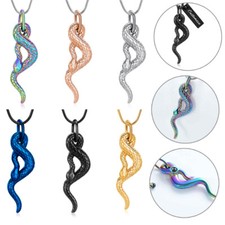 Custom Snake Urn Pendant Memorial Cremation Jewelry for Ashes Holder Necklace