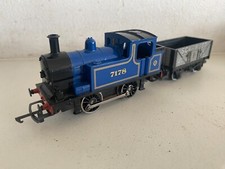 HORNBY LATER MOTOR R255 0-4-0T 7178 TANK LOCO CALEDONIAN BLUE VGC & TRUCK