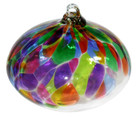 Vtg Color Swirl 5 In Spheroid Blown Art Glass Christmas Ornament Estate Italy 🎄 — photo 1
