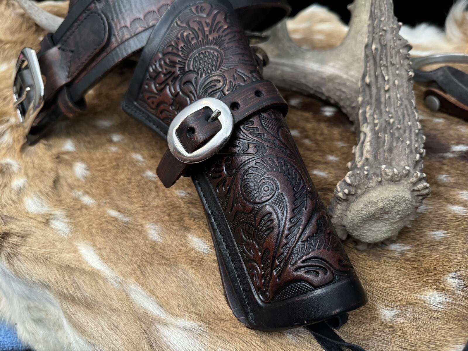 Classic Western Leather Gun Belt & Holster (Old West Styles Maker El