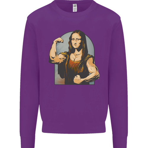 Mona Lifter Funny Gym Bodybuilding Workout Kids Sweatshirt Jumper - Picture 83 of 87