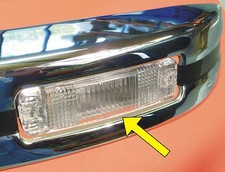 VW Käfer Blinker-Glas GEWÖLBT in WEISS für Kasten-Stoßstange  020-446020