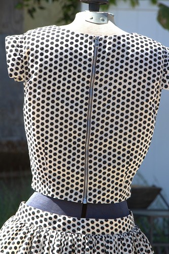 Women's Vintage MSK 3 Piece Skirt Suit White Black Polka Dot 28 Pockets Yellow - Picture 14 of 15