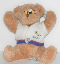 Buzz Bear by Russ Honey Lane 1999 With White Sweater and Bee On Nose 8" Tan