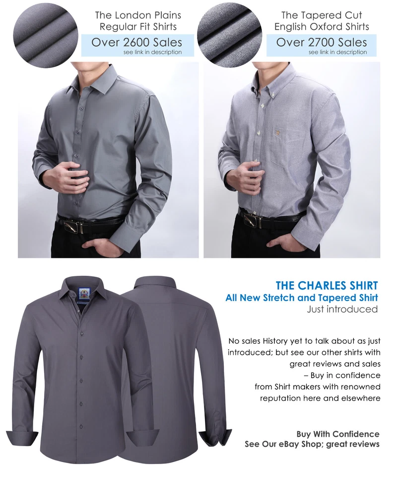 Camicia elegante da uomo Vestibilità elasticizzata e affusolata,Ricco di cotone - Immagine 2 di 4