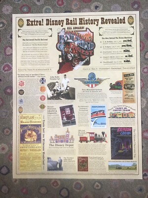 Railroad history poster Disney Joe Burns trains monorail Disneyland 2007