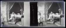 Woman At The Salon Decoration 1915 NEGATIVE Stereo Photo Glass Plate VR12nf