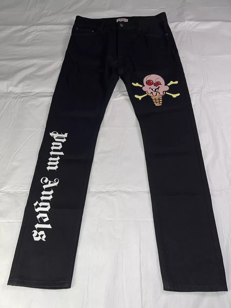 Men s Palm Angels x Ice Cream Black Denim Jeans Size 30 x 32
