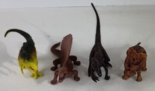 Vintage Safari Carnegie Dinosaur Figure Lot Of 4 Hard Rubber Figures - Rare